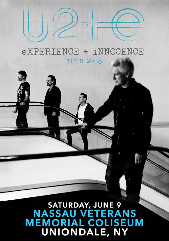 U2: Experience + Innocence 2018 Tour: Nassau Veterans Memorial Coliseum Uniondale NY Poster