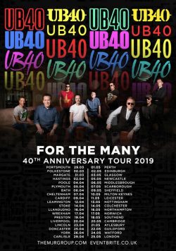 UB40 For The Many 40th Anniversary UK 2019 Tour Poster Print