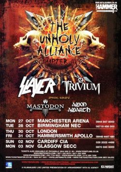 THE UNHOLY ALLAINCE TOUR 2008 Slayer Trivium Poster Print