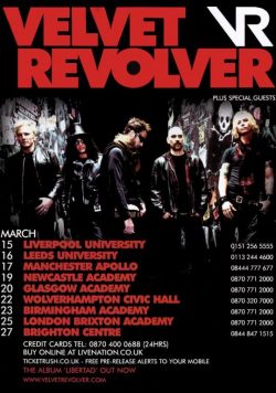 VELVET REVOLVER Libertad 2008 UK Tour Poster Print