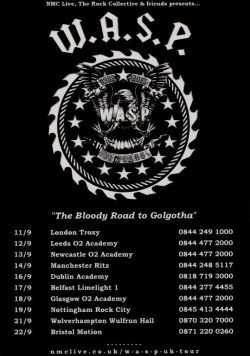 W.A.S.P. The Bloody Road To Golgotha 2015 UK Tour Poster Print