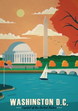 WASHINGTON D.C. Vintage Travel Poster Print