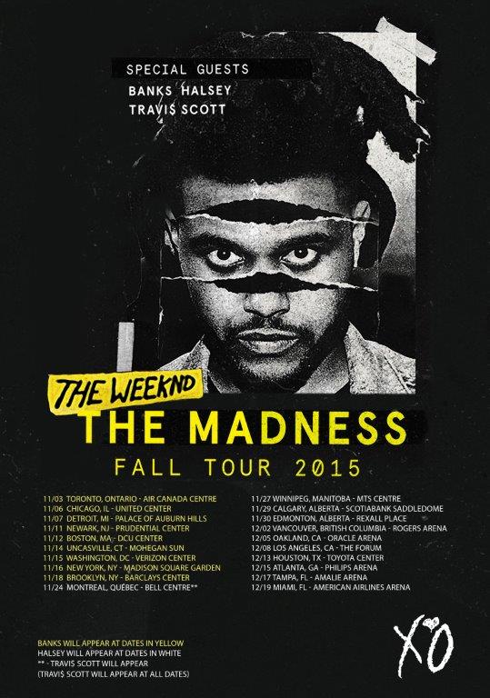 THE WEEKND The Madness Fall Tour 2015 Poster Print