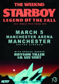 THE WEEKND Manchester Arena March 5th 2017 Poster Print