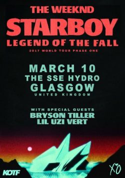 THE WEEKND Glasgow SSE Hydro March 10th 2017 Poster Print