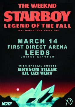 THE WEEKND Leeds Arena March 14th 2017 Poster Print