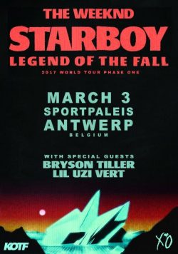THE WEEKND Sportaleis Antwerp March 3rd 2017 Poster