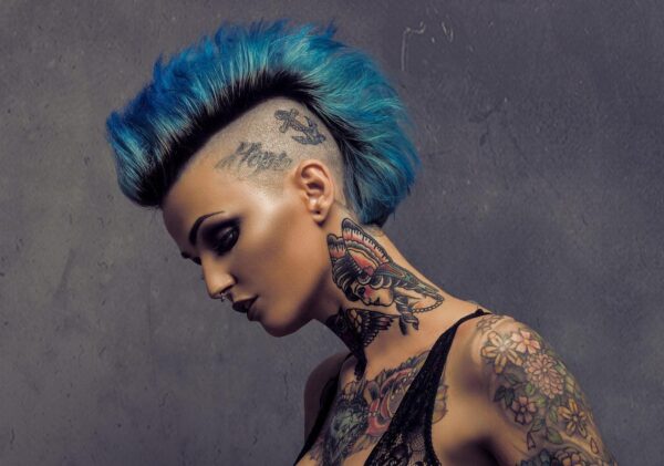 PUNK BLUE MOHAWK Poster Print