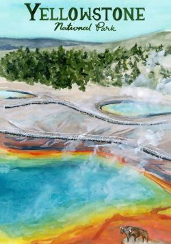 YELLOWSTONE Vintage Travel Poster Print