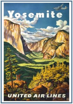 YOSEMITE Vintage Travel Poster Print