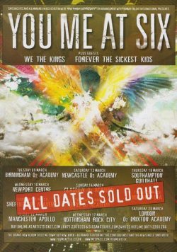 YOU ME AT SIX - ALL TIME LOW February 2015 UK Tour Poster Print