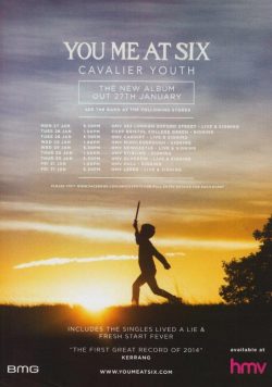 YOU ME AT SIX Cavalier Youth 2014 UK Tour Poster Print