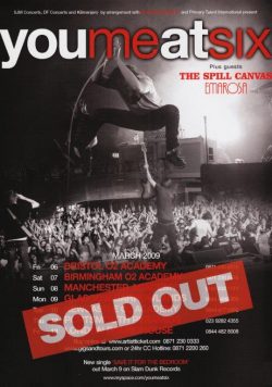 YOU ME AT SIX Take Off Your Colours 2009 UK Tour Poster Print
