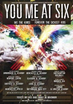 YOU ME AT SIX Take Off Your Colours 2008 UK Tour Poster Print