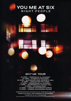 YOU ME AT SIX Night People April 2017 UK Tour Poster Print