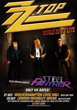 ZZ TOP Double Down 2012 Live UK Tour Poster Print