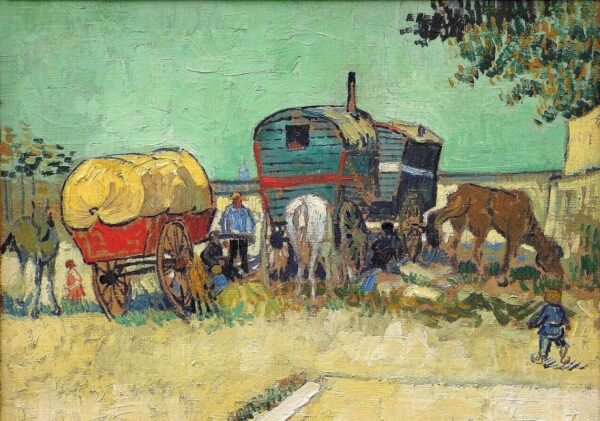 VINCENT VAN GOGH Encampment of Gypsies with Caravans Poster Print