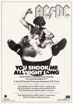 AC/DC You Shook Me All Night Long Poster Print