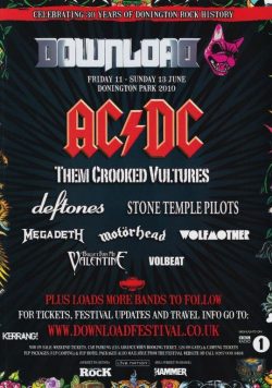 AC/DC Download Festival 2010 Poster
