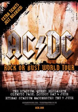 AC/DC Rock Or Bust 2016 UK Stadium Tour Poster