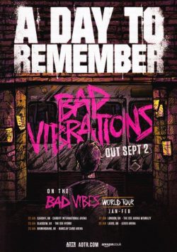 A DAY TO REMEMBER Bad Vibrations 2016 Tour Poster Print