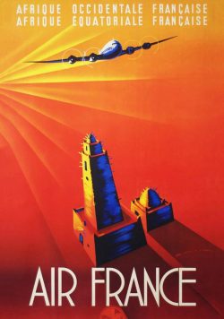 AFRICA - Air France - Vintage Travel Poster Print