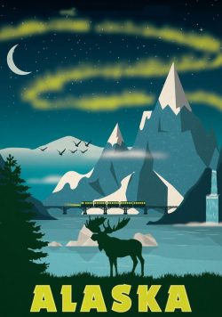 ALASKA Vintage Travel Poster