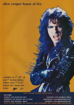 ALICE COOPER House Of Fire Poster Print