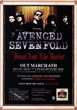 AVENGED SEVENFOLD Beast & The Harlot Poster Print