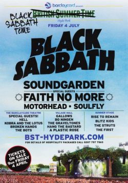 BLACK SABBATH London Hyde Park 2014 Poster Print