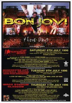 BON JOVI These Days 1996 UK Stadium Tour Poster Print