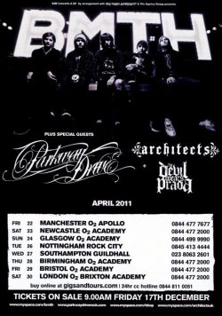 BRING ME THE HORIZON There Is A Hell 2011 UK Tour Poster
