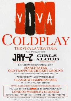 COLDPLAY The Viva La Vida 09 UK Tour Poster