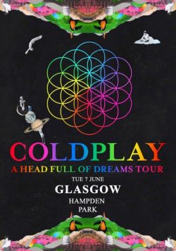 COLDPLAY Glasgow Hampden Park - June 7th 2016 Poster Print