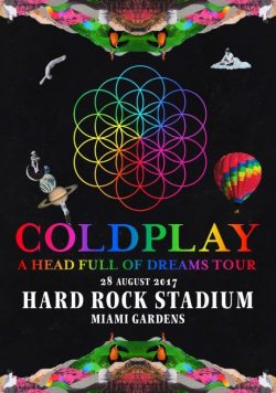 COLDPLAY Hard Rock Stadium Miami Gardens - 28 August 2017 Poster Print