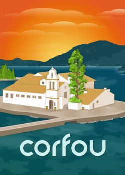 CORFU - Greece - Vintage Travel Poster Print
