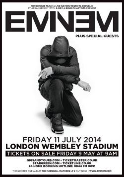 EMINEM London Wembley Stadium 2014 Poster
