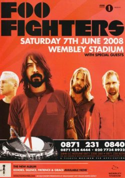 FOO FIGHTERS London Wembley Stadium 2008 Poster