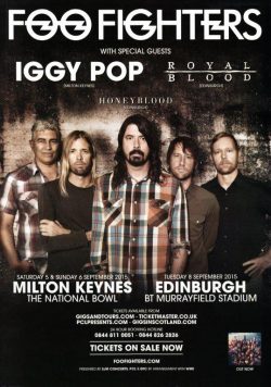 FOO FIGHTERS Milton Keynes Bowl - Edinburgh Stadium 2015 Poster