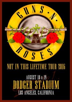 GUNS N ROSES Dodger Stadium Los Angeles - August 2016 Poster Print