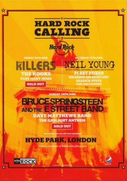HARD ROCK CALLING Bruce Springsteen The Killers Poster Print