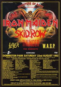 IRON MAIDEN Monsters Of Rock 1992 Poster