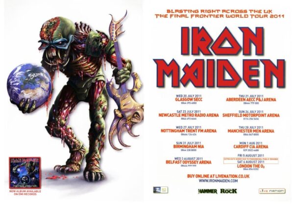 IRON MAIDEN The Final Frontier 2011 UK Tour Poster