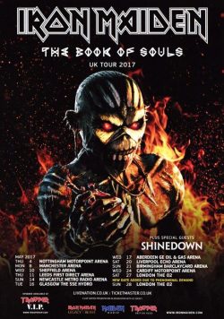 IRON MAIDEN The Book Of Souls 2017 UK Tour Poster