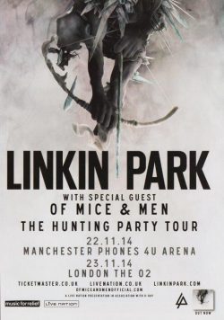 LINKIN PARK - The Hunting Party UK Tour - November 2014 Poster