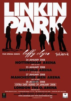 LINKIN PARK Minutes To Midnight 2008 UK Tour Poster