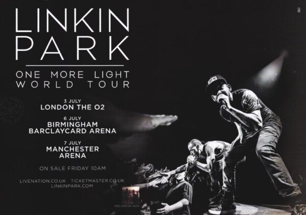 LINKIN PARK One More Light 2017 UK Tour Poster