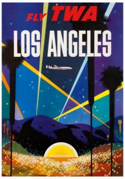 LOS ANGELES - Fly TWA - Vintage Travel Poster Print