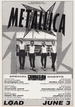 METALLICA Load 1996 UK Tour Poster