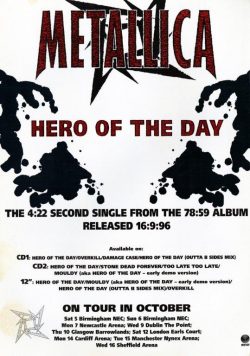 METALLICA Hero Of The Day Poster Print